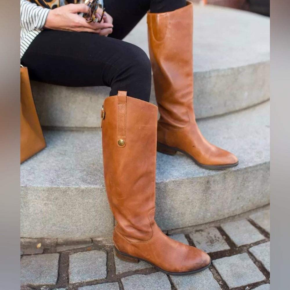 SAM EDELMAN PENNY2 WIDE CALF LEATHER RIDING BOOT SIZE 6.5